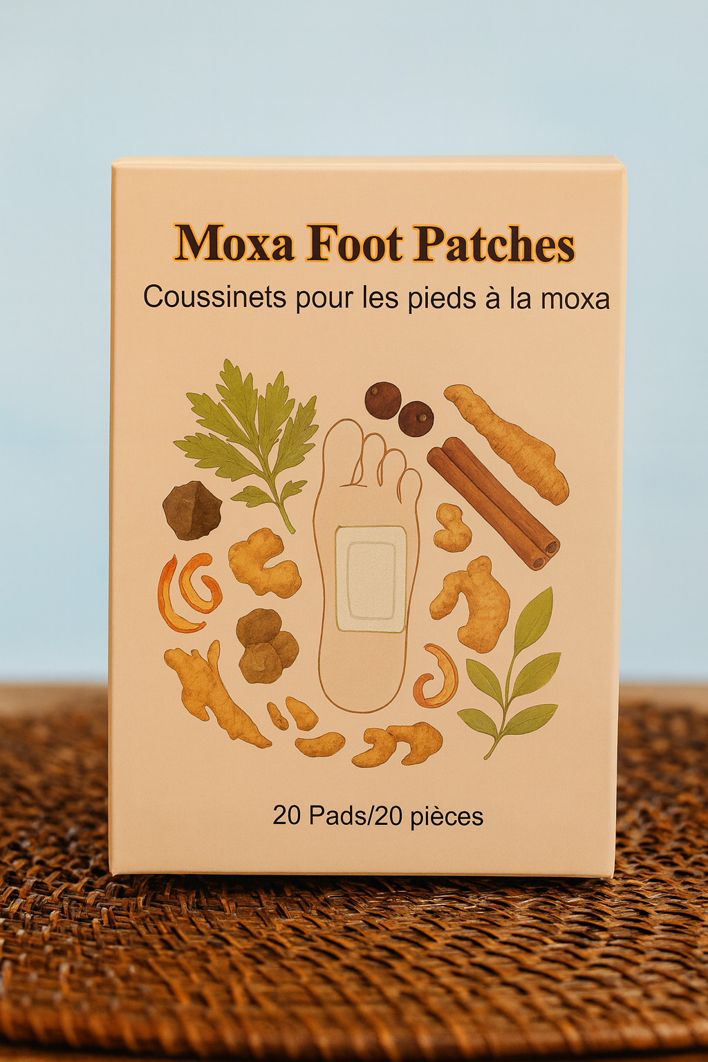 Mugwort Detox Foot Pads – 20 Pack (10 Pairs)